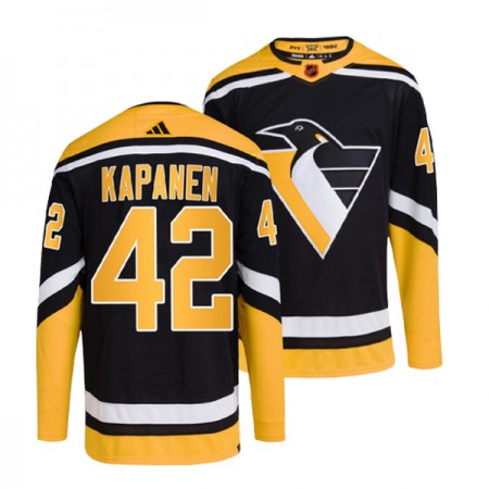 Pittsburgh Penguins Kasperi Kapanen 42 Adidas 2022-23 Reverse Retro 2.0 Schwarz Trikot Authentic - Herren
